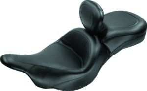 Kawasaki Vulcan 1700 Nomad Motorcycle Seat - Mustang Motorcycle - 1 Piece Touring with Driver Backrest - Black - `09-`14